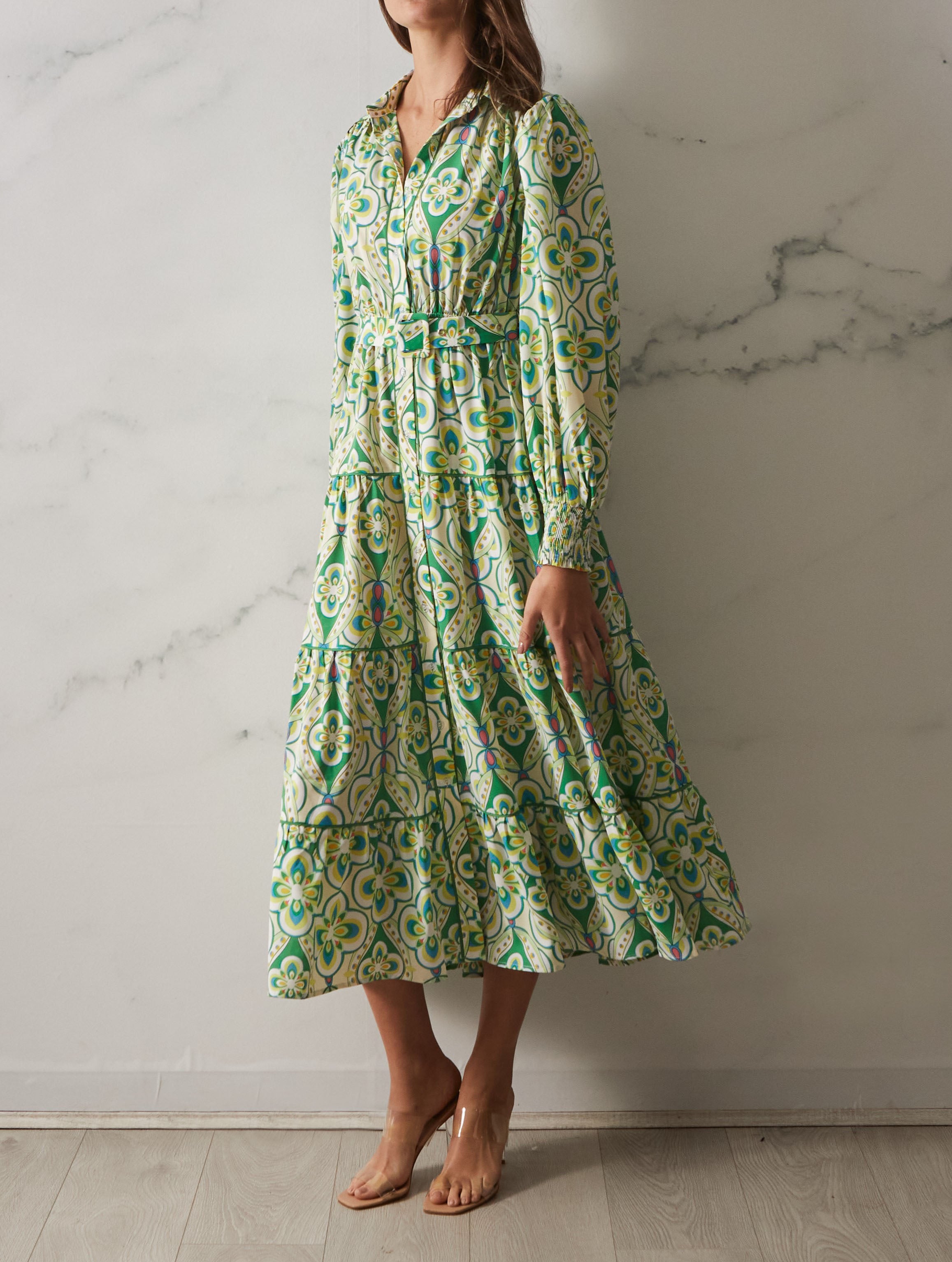 S23D80LE BROOKE DRESS GREEN RETRO 5 PACK whola