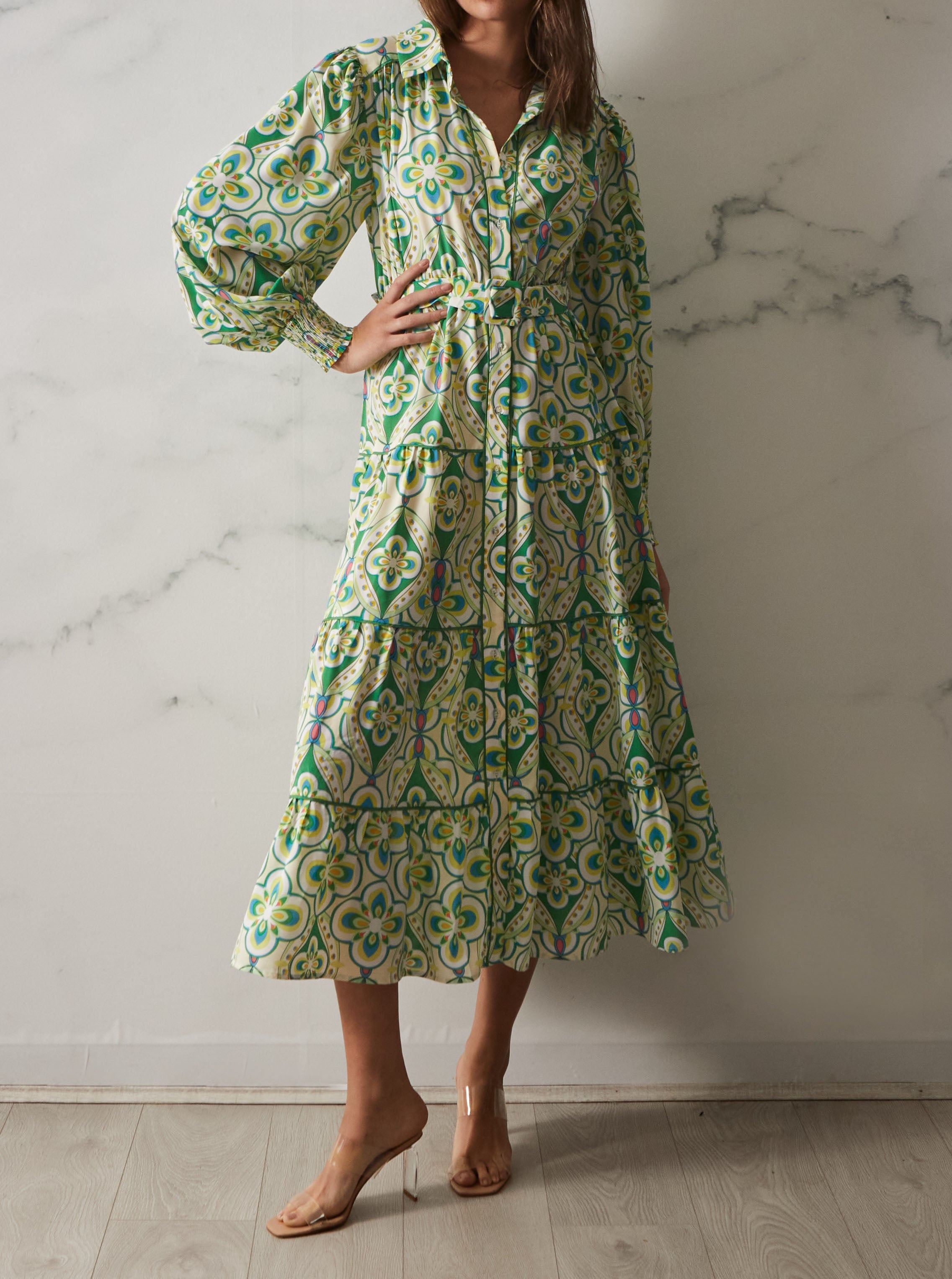 S23D80LE BROOKE DRESS GREEN RETRO 5 PACK whola